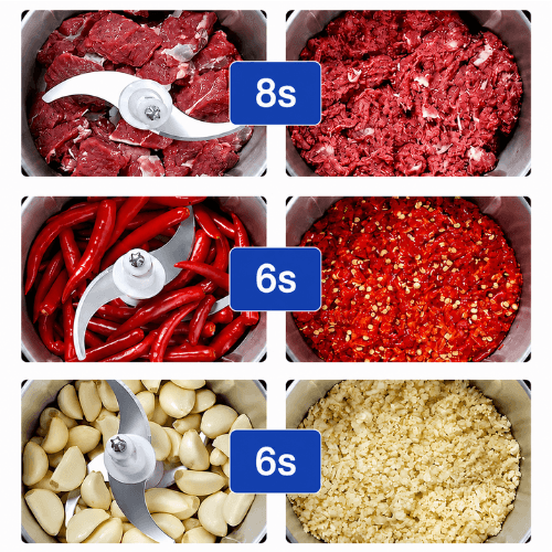 Resultados rápidos para carnes, pimentas e alho